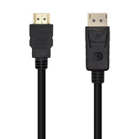 AISENS Cable Conversor DisplayPort A HDMI, DP/M-HDMI/M, Negro, 3.0m