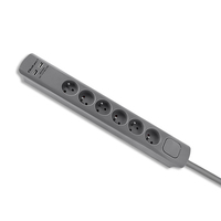 Qoltec 50283 surge protector Grey 6 AC outlet(s) 230 V 1.8 m