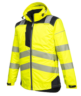 Warnschutz Winterjacke T400, Wasserdicht, Kälteschutz -40°C, geplostert, EN343, Gelb-Schwarz, Gr.3XL