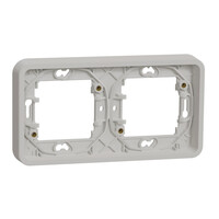 Mureva Styl - Cadre 2 postes horizontal - encastré - IP55 - IK08 - blanc (MUR39101)