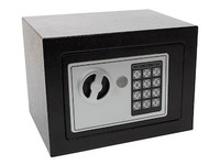 Elektronischer Safe mit Zahlencode, Möbeltresor schwarz 17x23x17cm mit Schlüssel