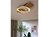 LED Deckenleuchte RIFIA Licht-Schnecke Schwarz, Holzbrett 50x12cm