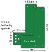 GFS 901 470 Montageplatte 901 - / 991 470 Montage an Glastüren Schwenk-Türwächte