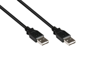 Anschlusskabel USB 2.0 High-Speed EASY A Stecker an EASY A Stecker, schwarz, 0,5m, Good Connections®