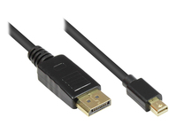 Anschlusskabel DisplayPort Stecker auf Mini DisplayPort Stecker, vergoldet, schwarz, 1m, Good Connec