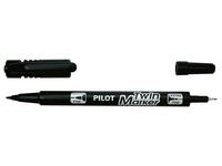 Pilot Begreen Permanent Marker Twin Tip Extra Fine/Fine 0.45mm and 0.5mm Line Black (Pack 10)