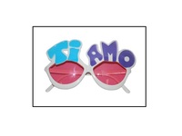 lunettes gag motif "ti amo" verres rose