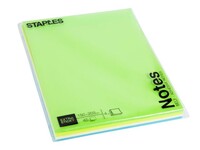Staples Super Sticky Zelfklevend Notitieblok, 150 x 203 mm, Assortiment (pak 4 x 45 vel)