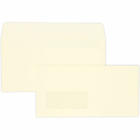Briefumschläge DINlang 120g/qm haftklebend Sonderfenster VE=500 Stück creme