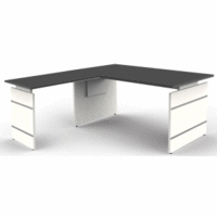 Schreibtisch Form4 160 Wangen-Gestell 160x80x68-76cm / Anbau 100x60cm anthrazit