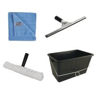 Jantex Window Cleaning Kit - Bucket / Wiper / 5 Microfiber Cloths / Applicator