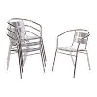 Bolero Stacking Chairs Made of Aluminium - Outdoor Use 735X530X580mm Pack of 4