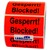 Versandaufkleber - Gesperrt - 100 x 50 mm, 1.000 Warnetiketten, Papier, Verpackungsetiketten rot