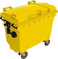 Müllcontainer 660 l Kst. Flachdeckel gelb