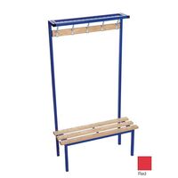 Evolve solo bench with mesh top shelf 1000 x 400mm 5 hooks - 2 uprights - red