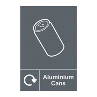 Aluminium cans recycling sign