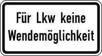 Verkehrszeichen VZ 2425 Für Lkw keine Wendemöglichkeit, 231 x 420, 2mm flach, RA 1