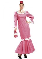 Disfraz de chulapa o madrileña rosa para mujer XL