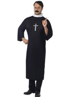 Disfraz de Cura Católico color Negro para Hombre M