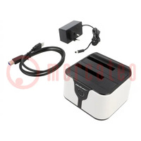 Docking station; USB 3.0; PnP; DC socket,HDD/SSD,USB B socket