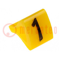 Markers; Marking: 1; 1.7÷3.5mm; H: 7mm; A: 6mm; -30÷100°C; leaded