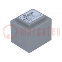 Transformer: encapsulated; 3VA; 230VAC; 24V; 125mA; PCB; IP00