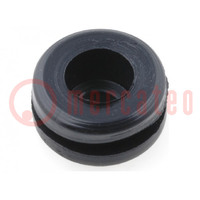 Grommet; with bulkhead; Ømount.hole: 9.9mm; Øhole: 6.4mm; PVC