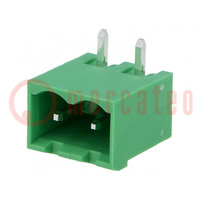 Pluggable terminal block; 5.08mm; ways: 2; angled; socket; male