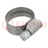 Worm gear clamp; W: 12mm; Clamping: 16÷25mm; DD; W2; DIN 3017