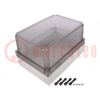 Enclosure: multipurpose; X: 180mm; Y: 255mm; Z: 150mm; MNX; grey; IK08