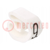 Jelölések; Jelölés: 9; 4÷10mm; PVC; fehér; -30÷80°C; THT; CLI C