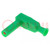 Plug; 4mm banana; 20A; 1kVAC; green; insulated; 2.5mm2; on cable