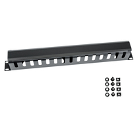 HMF 65451 Kabelkanal horizontal für Serverschrank, 19 Zoll, 1 HE, Schwarz