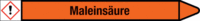 Rohrmarkierer mit Gefahrenpiktogramm - Maleinsäure, Orange, 2.6 x 25 cm, Seton