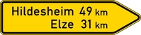 Anwendungsbeispiel: VZ Nr. 418-20 (Pfeilwegweiser auf sonstigen Straßen, rechtsweisend)