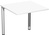 SoftForm-Verkettungs-Schreibtisch, Weiß, Gestell in alusilber. HxBxT 720 x 800 x 800 mm | TP0454-02