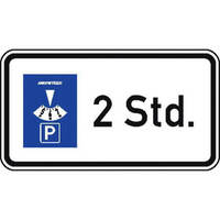 Parkdauer 2 Std. Zusatzzeichen StVO Typ 1, 42x23,1 cm StVO - Nr. 1040-32