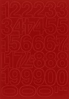 Cyfry samoprzylepne, 4 cm, 1 arkusz, czerwony
