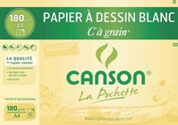 CANSON POCHETTE DE 12 PAPIER À DESSIN "C" À GRAIN A4 224 G/M2 200027114