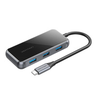 ADAPTADOR 5 EN 1 HUB VENTION TFBHB USB-C A HDMI 4K @ 60HZ, 3 X USB 3.0, PD (GRIS)