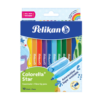 Pelikan 822299 stylo-feutre Noir, Bleu, Marron, Vert, Bleu clair, Vert clair, Orange, Violet, Rouge, Jaune 10 pièce(s)