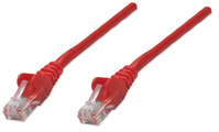 Intellinet Network Patch Cable, Cat6, 1m, Red, CCA, U/UTP, PVC, RJ45, Gold Plated Contacts, Snagless, Booted, Lifetime Warranty, Polybag
