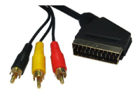 Cables Direct 2SR3-01 video cable adapter 1.5 m SCART (21-pin) 3 x RCA Black