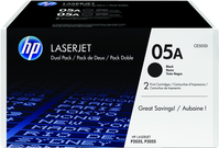 HP Zestaw dwóch oryginalnych wkładów z czarnym tonerem 05A LaserJet