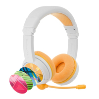 BuddyPhones School+ Kopfhörer Verkabelt & Kabellos Kopfband Anrufe/Musik USB Typ-C Bluetooth Weiß, Gelb