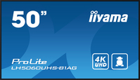 iiyama LH5060UHS-B1AG tartalomszolgáltató (signage) kijelző Álló digitális tábla 125,7 cm (49.5") LED Wi-Fi 500 cd/m² 4K Ultra HD Fekete Beépített processzor Android 11 24/7