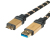 ROLINE 11.02.8879 USB kábel 2 M USB 3.2 Gen 1 (3.1 Gen 1) USB A Micro-USB B Fekete, Arany