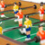 Relaxdays Tischkicker, Tischfussball Kinder und Erwachsene, Fußball Tischspiel, Holz-Optik, B x T 69 x 37 cm, grün-braun