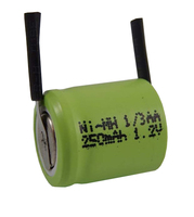 VHBW Battery 1/3AA with soldering lug in U-shape, NiMH, 1.2V, 250mAh
