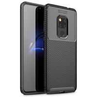 NALIA Silicone Case compatible with Huawei Mate 20, Carbon Look Protective Back-Cover, Ultra-Thin Rugged Smart-Phone Rubber Soft Skin, Shockproof Slim-Fit Bumper Protector Backc...